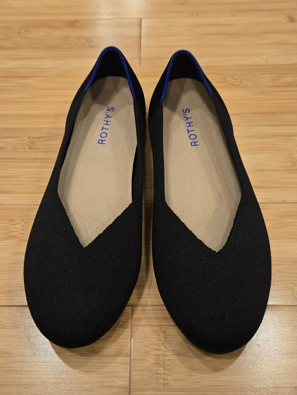 Rothy's Black Knit Pointed Ballet Flats